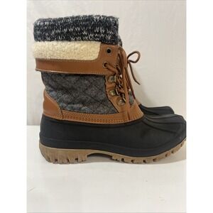 Aleader Men's Lace Up Winter‎ Duck Boots JL3 Brown/Grey Size US:8